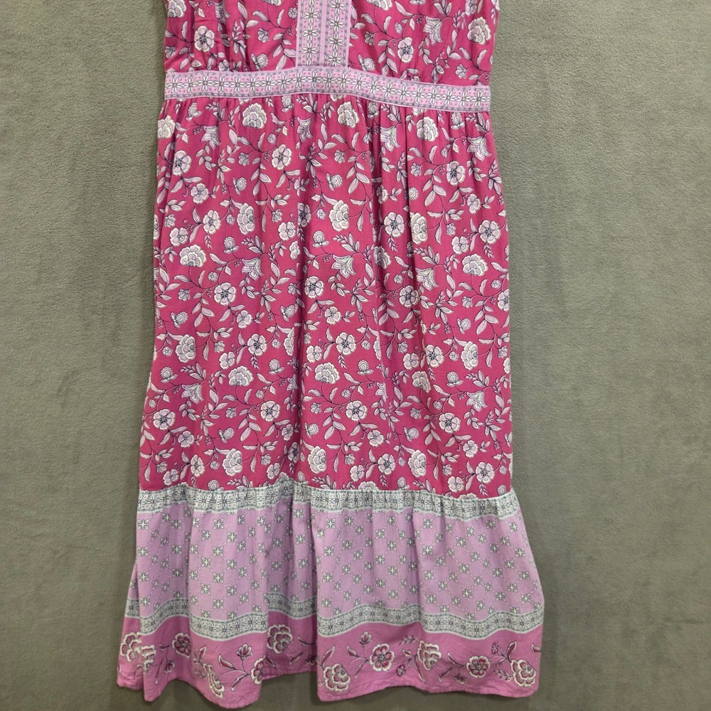 LOFT Floral Tiered Midi Dress Women's Size 10 Pockets Lined Cottage Boho Casual - Picture 3 of 12